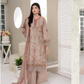 Munira nude beige   heavy embroidered fancy cotton 3PC