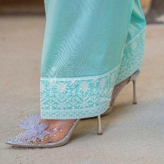 Karma heavy embroidered with embroidered farshi shalwar
