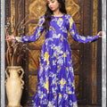 Simrans blue long linen maxi dress