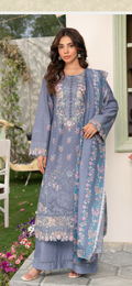 Munira cotton lawn heavy embroidered 3PC