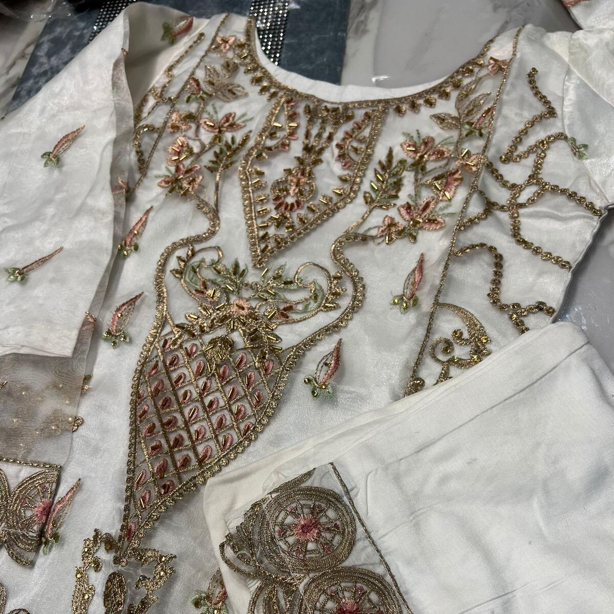 White organza embroidered 3PC