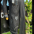 Black cotton embroidered 3PC suit