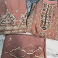 Tea pink gharara chiffon suit