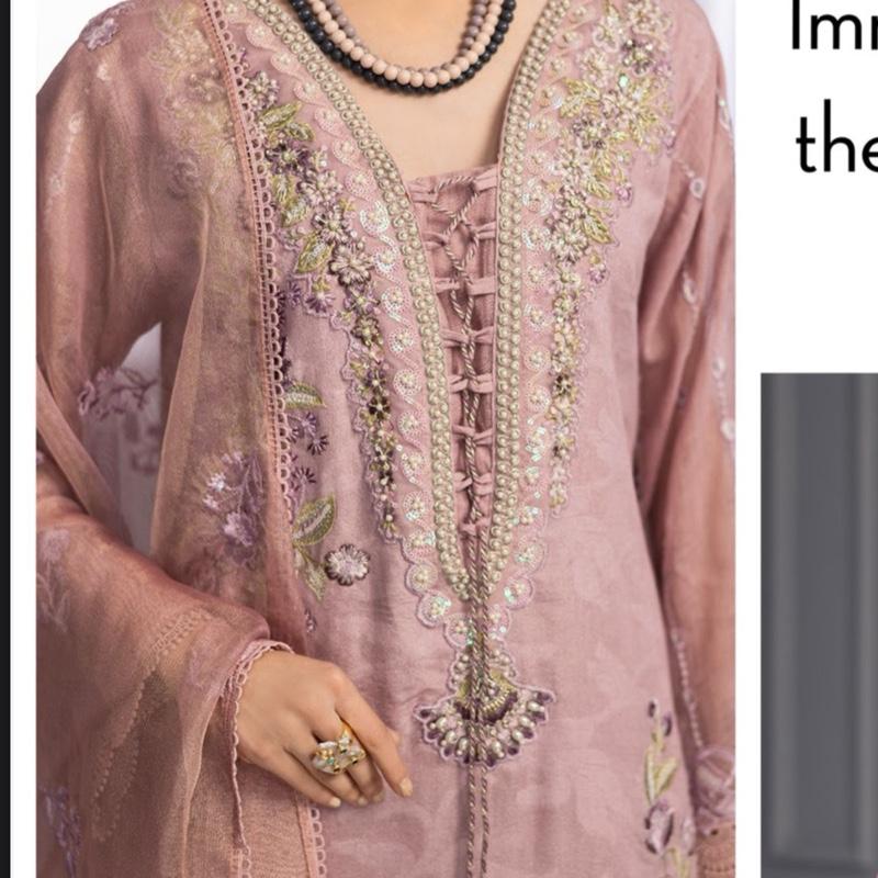 Zahra Rubab fancy party wear 3PC  Rose colour