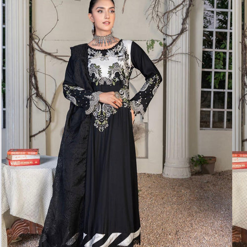 Ally’s linen dress style embroidered 3PC suit
