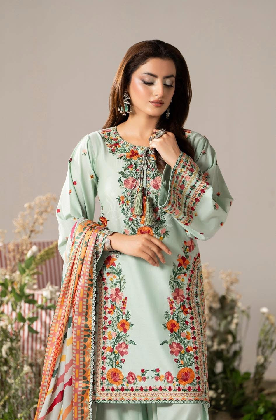 Karma Ayra sage embroidered farshi shalwar 3PC