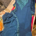 Blue chiffon embroidered 3C