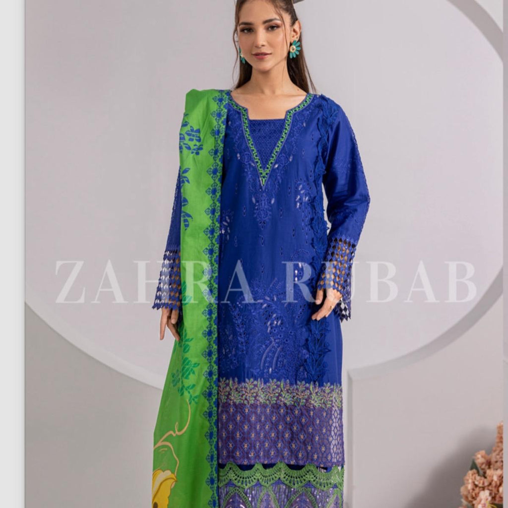 Blue Zahra Rubab 3PC