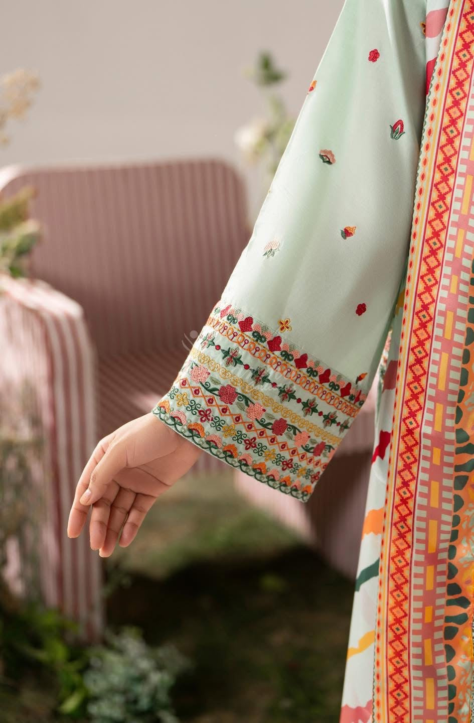 Karma Ayra sage embroidered farshi shalwar 3PC