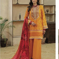 Allys Lawn Embroidered 3PC Orange - Women's Casual Dress - Womenswear
