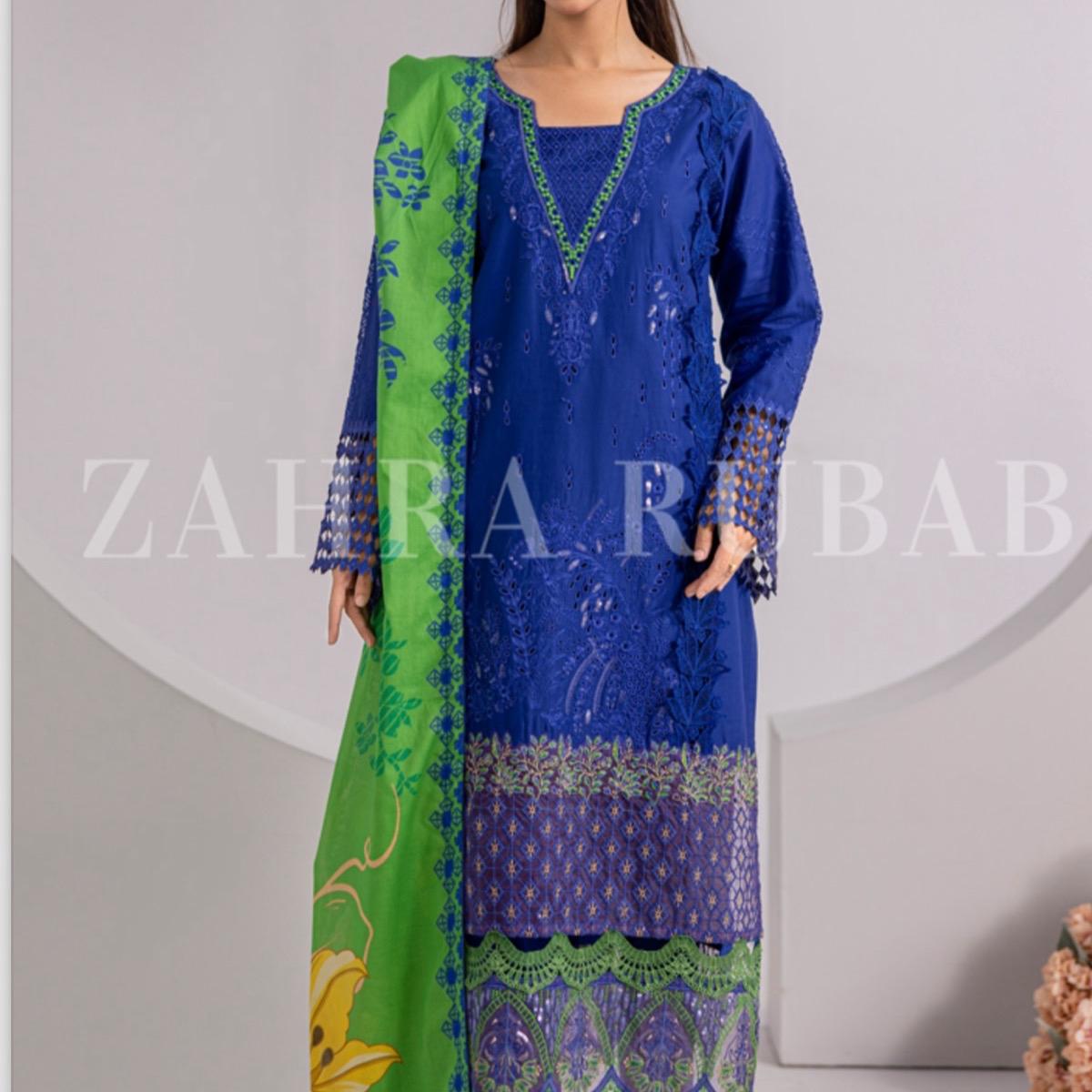 Blue Zahra Rubab 3PC