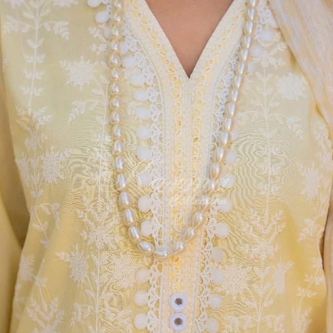 Karma yellow embroidered with farshi shalwar