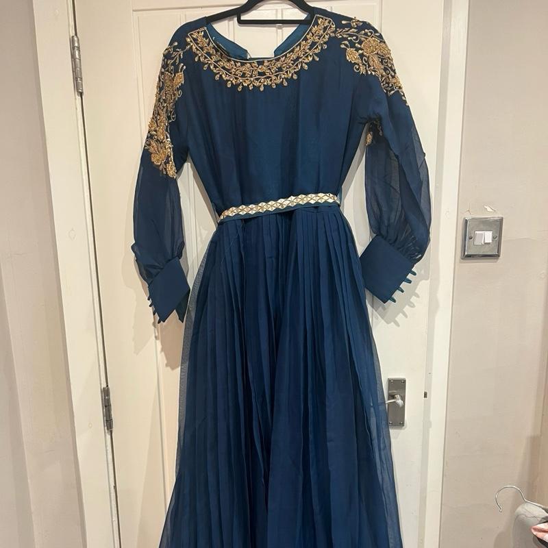 Blue chiffon dress style 3pc