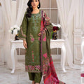 Green embroidered dhanak 3PC with pashmina shawl