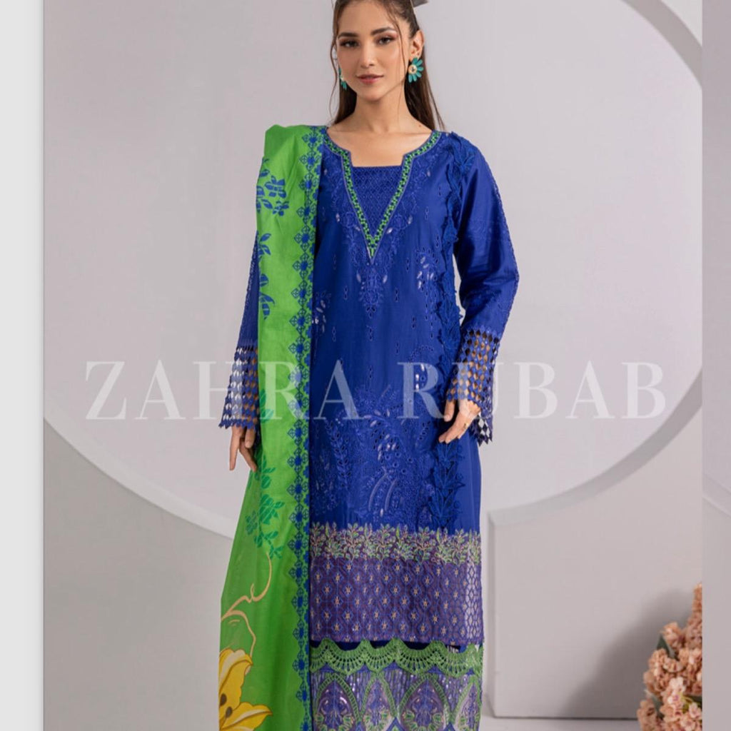 Blue Zahra Rubab 3PC