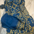 Block print teal blue cord set 2PC