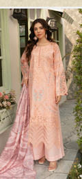 Munira peach heavy embroidered 3PC