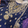 Blue fancy suit with gharara