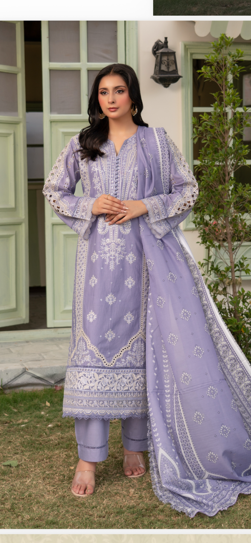 Munira cotton lawn heavy embroidered 3PC
