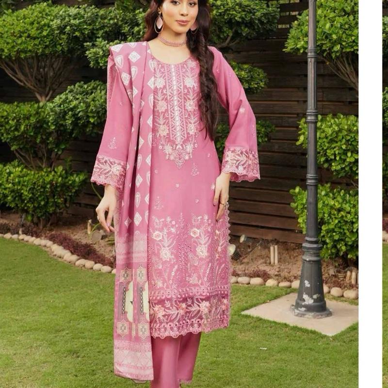 Pink embroidered 3PC suit