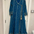 Blue fancy Embroidered angrakha style 3PC