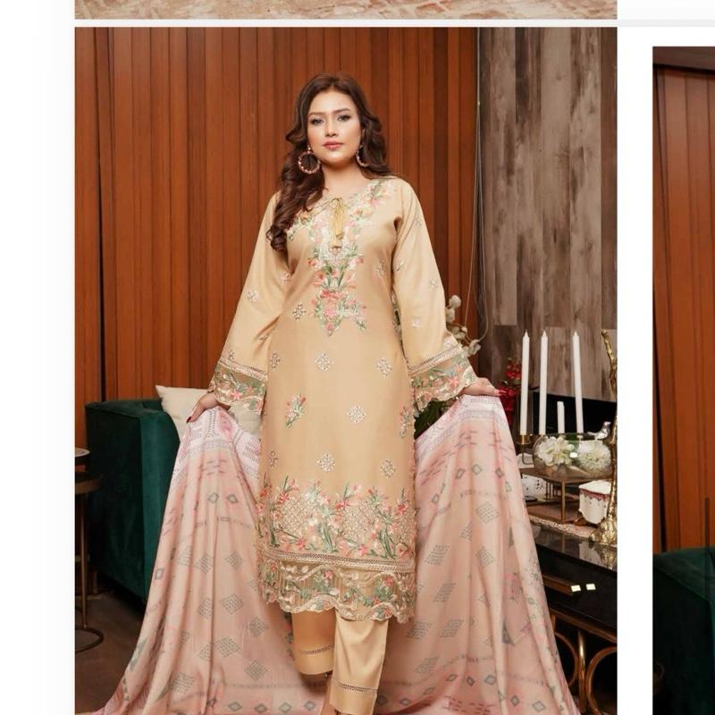 Beige embroidered 3PC