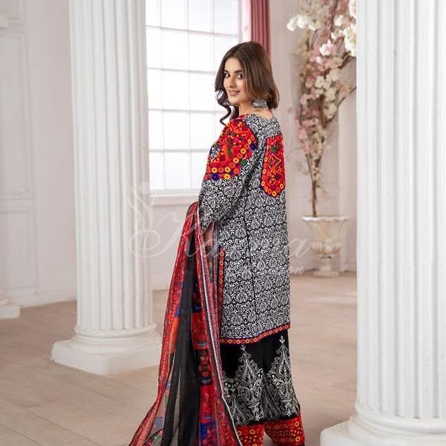 Karma traditional embroidered with farshi shalwar