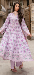 Munira lawn dress style embroidered shirt with dupatta and trousers