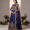 Zahra Rubab heavy fancy maxi blue