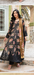 Black lawn embroidered dress style 3PC