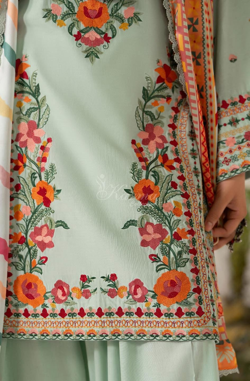 Karma Ayra sage embroidered farshi shalwar 3PC