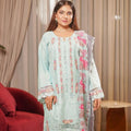 Munira ice blue lawn  heavy embroidered 3PC suit