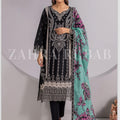 Zahra Rubab black cotton embroidered 3PC