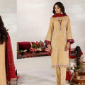 Ally’s heavy embroidered beige 3PC suit