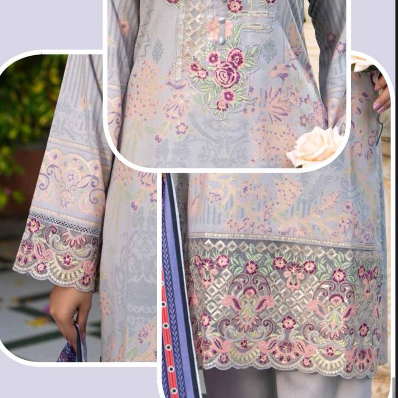 SONI DRESSES Ladies Ready to Wear Lilac Winter Suit with Embroidered Details and Matching Dupatta