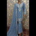 Grey chiffon gharara suit