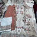 White party wear chiffon suit