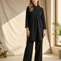 Black English Co-Ord Set 2PC - Stylish and Comfortable Outfit for Everyday Wear