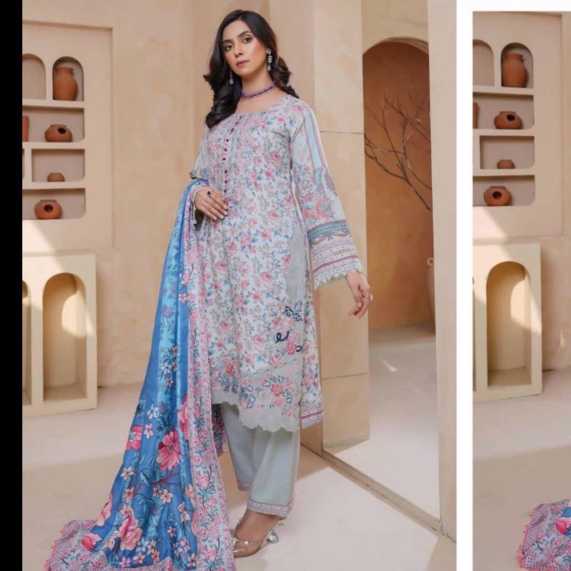 Munira printed with embroidered 3PC