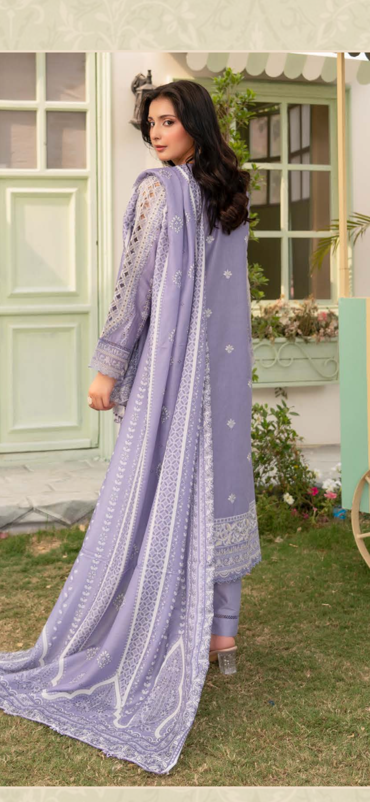 Munira cotton lawn heavy embroidered 3PC