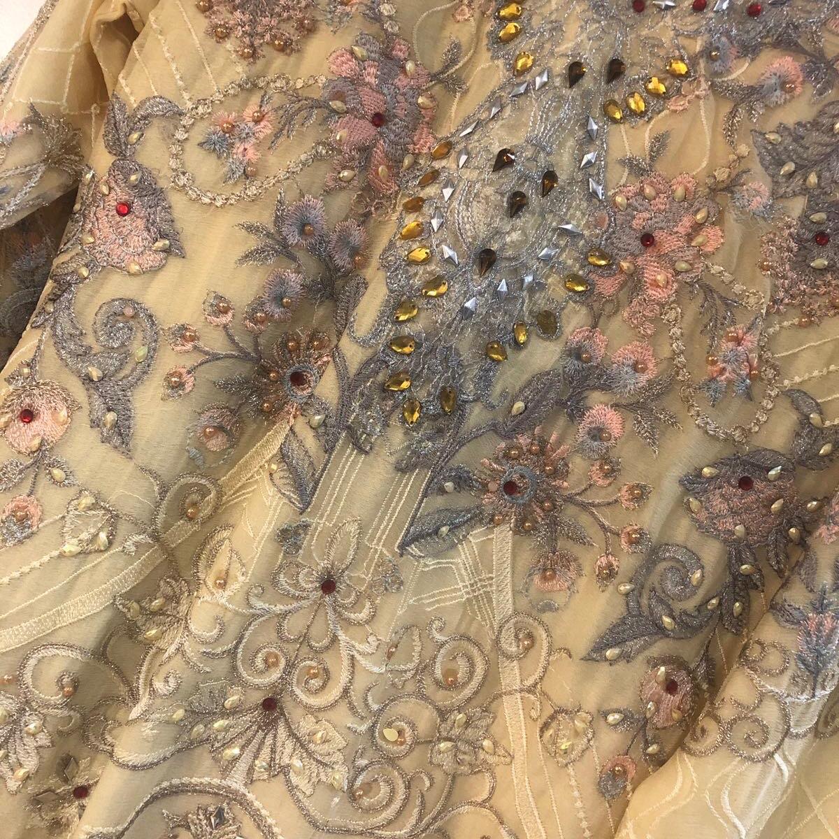 Chiffon light yellow 3PC suit