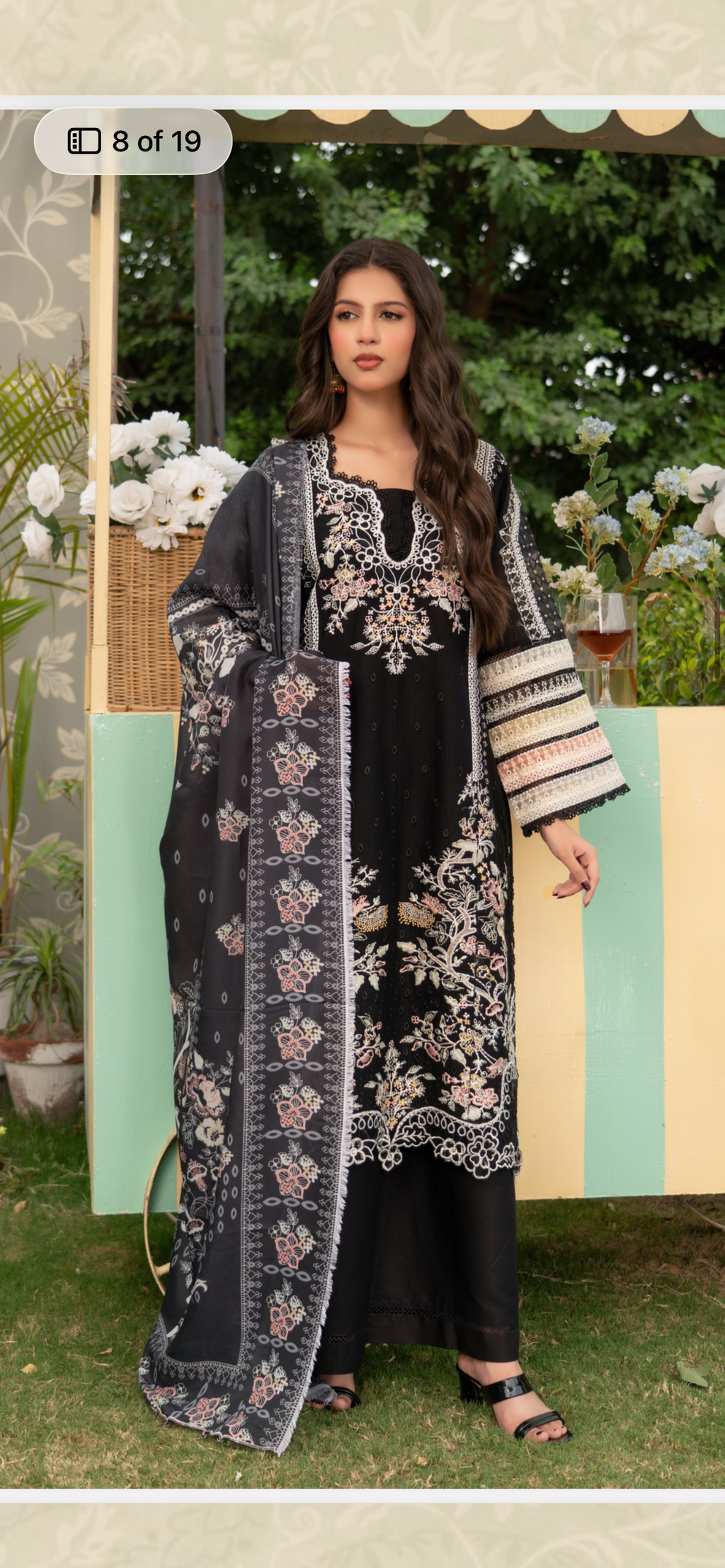 Munira black heavy embroidered 3pc