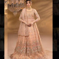 Heavy Fancy Wedding/Eid Maxi Dress with Heavy Dupatta and Trousers for Women - Comfort, Womenswear peach colour