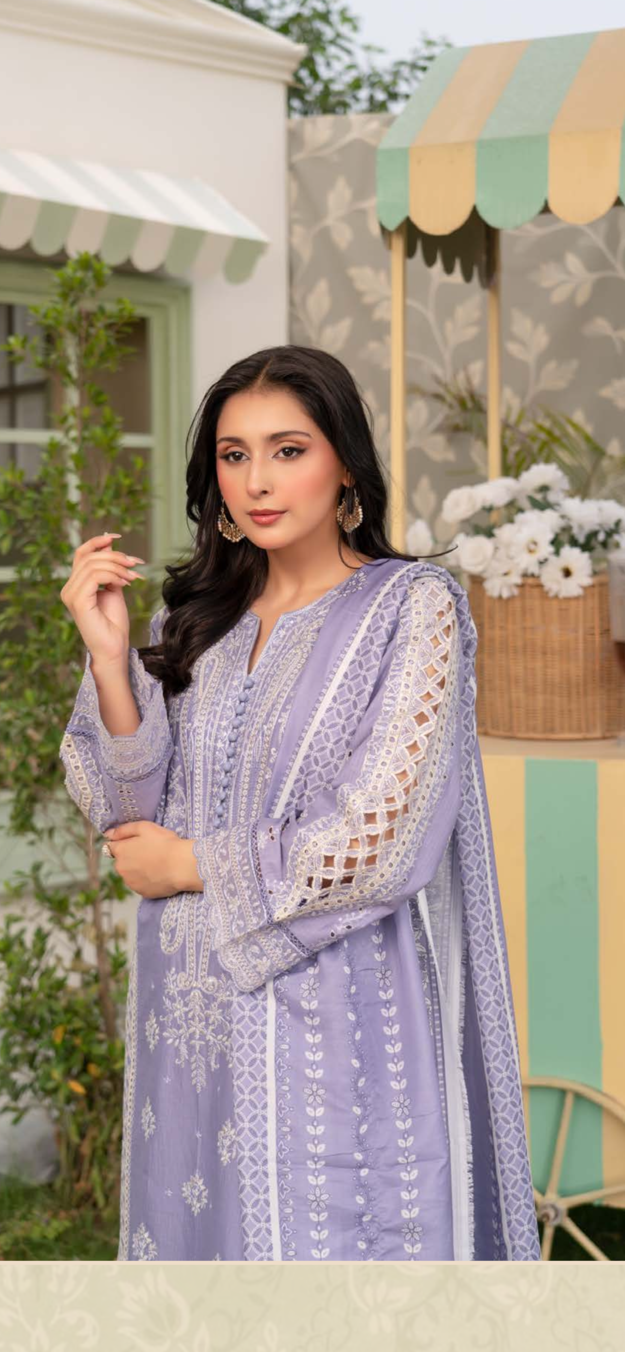 Munira cotton lawn heavy embroidered 3PC