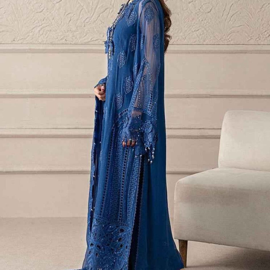 Maria B inspired blue chiffon 3PC