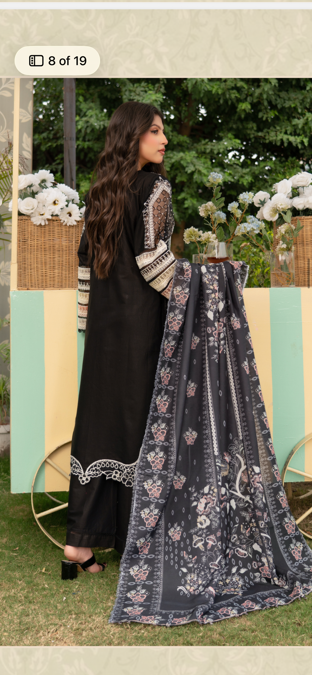 Munira black heavy embroidered 3pc