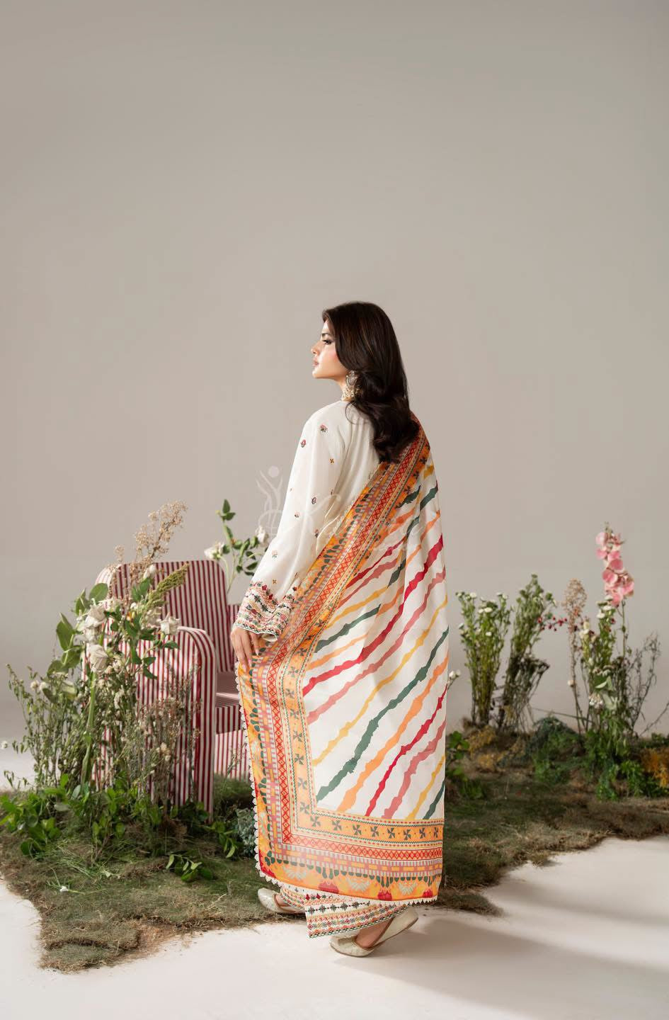 Ayra by karma warm cream with farshi shalwar