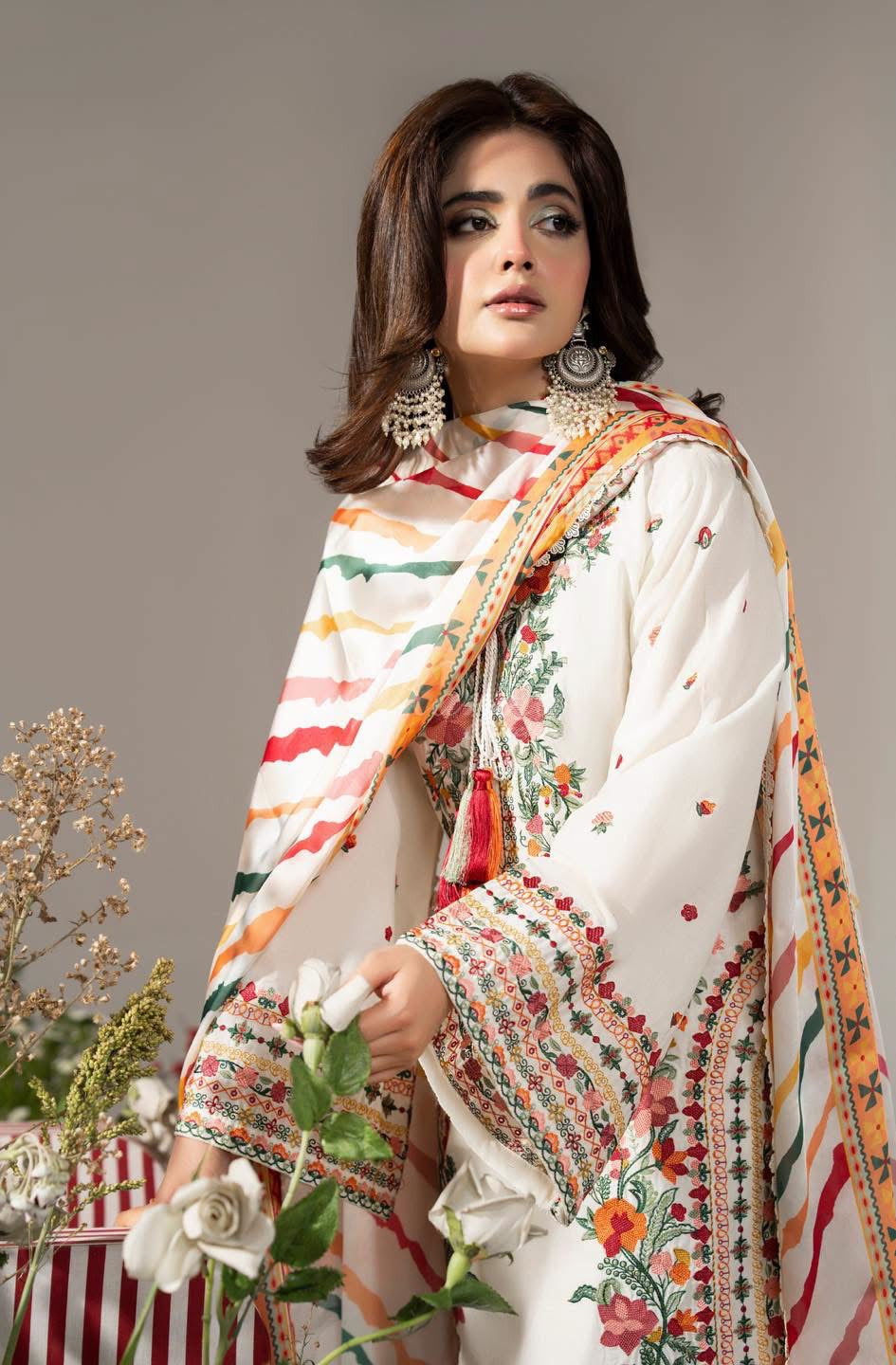 Ayra by karma warm cream with farshi shalwar