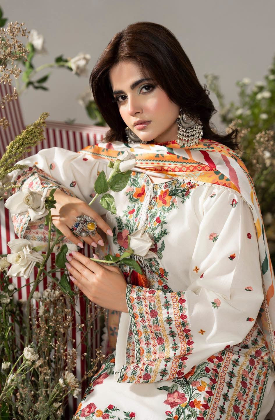 Ayra by karma warm cream with farshi shalwar