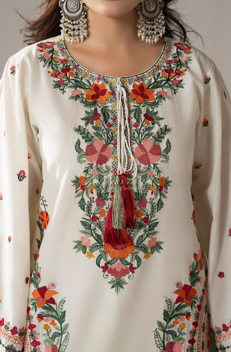 Ayra by karma warm cream with farshi shalwar